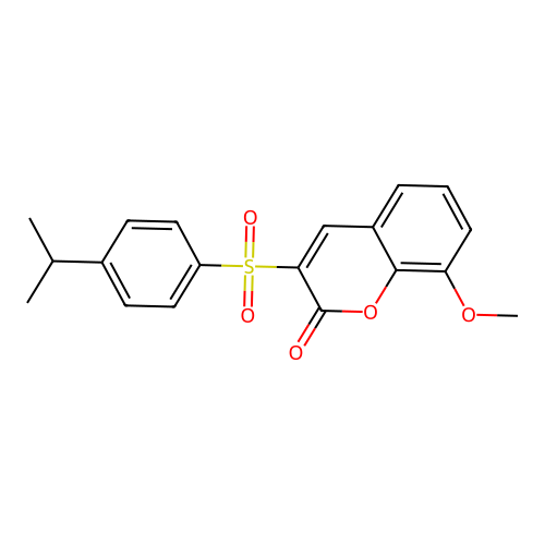 8-Methoxy-3-(4-propan-2-ylphenyl)sulfonylchromen-2-one structure