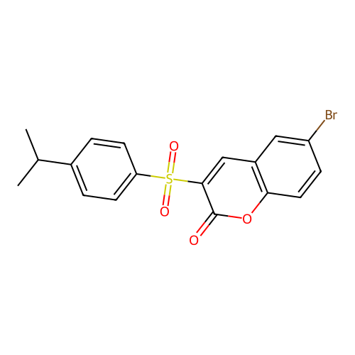 6-Bromo-3-(4-propan-2-ylphenyl)sulfonylchromen-2-one structure