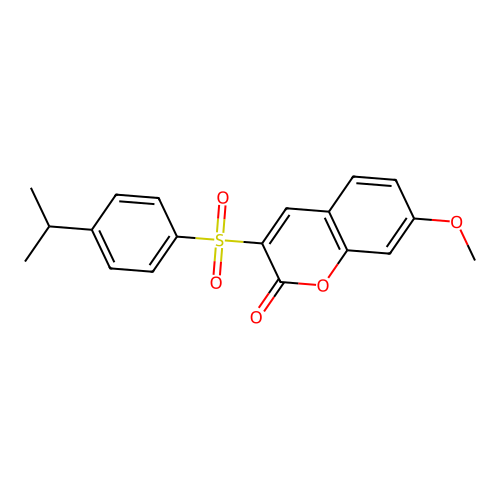 7-Methoxy-3-(4-propan-2-ylphenyl)sulfonylchromen-2-one structure