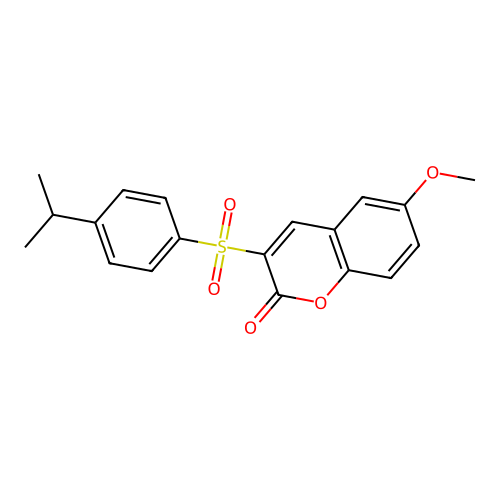 6-Methoxy-3-(4-propan-2-ylphenyl)sulfonylchromen-2-one structure