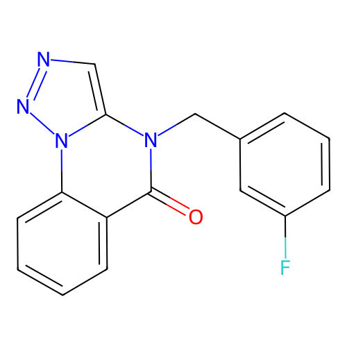 4-(3-fluorobenzyl)[1,2,3]triazolo[1,5-a]quinazolin-5(4H)-one structure
