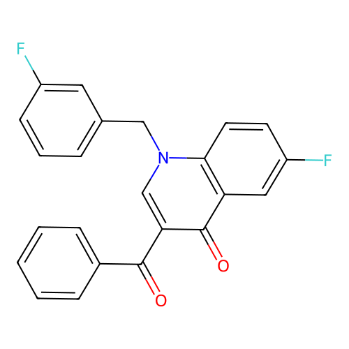 3-Benzoyl-6-fluoro-1-[(3-fluorophenyl)methyl]-1,4-dihydroquinolin-4-one structure