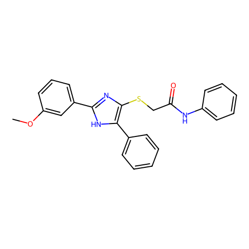 2-{[2-(3-methoxyphenyl)-5-phenyl-1H-imidazol-4-yl]sulfanyl}-N-phenylacetamide structure
