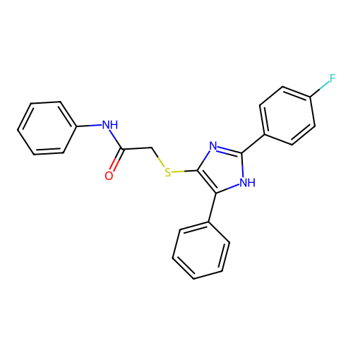 2-{[2-(4-fluorophenyl)-5-phenyl-1H-imidazol-4-yl]sulfanyl}-N-phenylacetamide structure