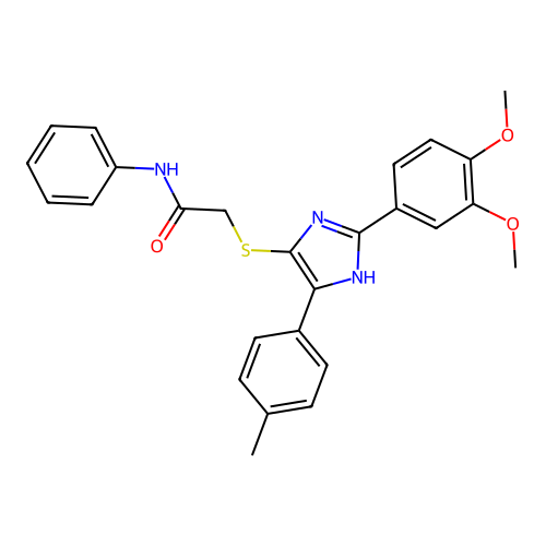 2-{[2-(3,4-DIMETHOXYPHENYL)-5-(4-METHYLPHENYL)-1H-IMIDAZOL-4-YL]SULFANYL}-N-PHENYLACETAMIDE structure