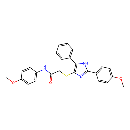 N-(4-METHOXYPHENYL)-2-{[2-(4-METHOXYPHENYL)-5-PHENYL-1H-IMIDAZOL-4-YL]SULFANYL}ACETAMIDE structure