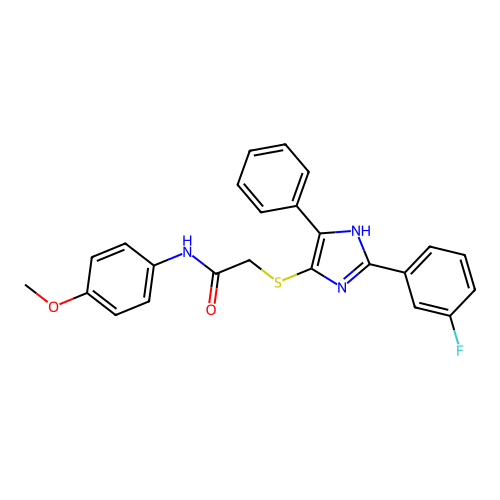 2-{[2-(3-FLUOROPHENYL)-5-PHENYL-1H-IMIDAZOL-4-YL]SULFANYL}-N-(4-METHOXYPHENYL)ACETAMIDE structure