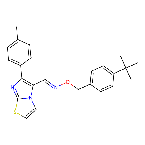 6-(4-methylphenyl)imidazo[2,1-b][1,3]thiazole-5-carbaldehyde O-[4-(tert-butyl)benzyl]oxime structure