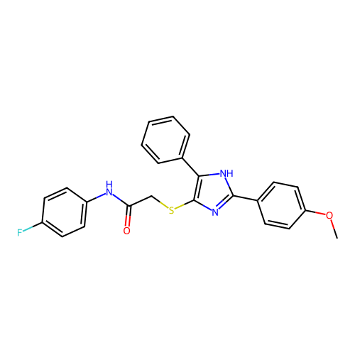 N-(4-FLUOROPHENYL)-2-{[2-(4-METHOXYPHENYL)-5-PHENYL-1H-IMIDAZOL-4-YL]SULFANYL}ACETAMIDE structure