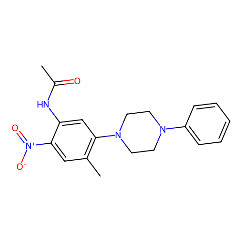 N-[4-methyl-2-nitro-5-(4-phenylpiperazin-1-yl)phenyl]acetamide structure