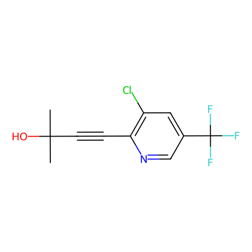 4-[3-Chloro-5-(trifluoromethyl)-2-pyridinyl]-2-methyl-3-butyn-2-ol structure
