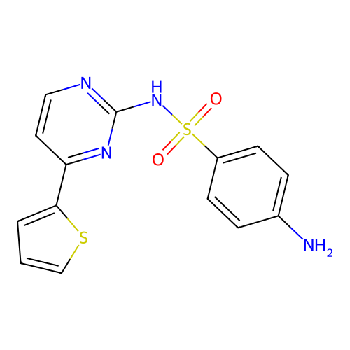 4-amino-N-[4-(2-thienyl)-2-pyrimidinyl]benzenesulfonamide structure