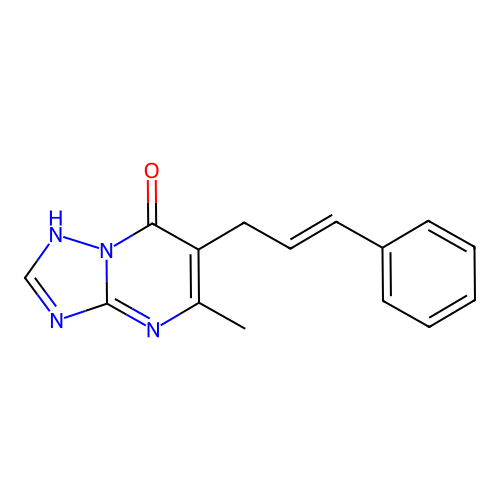 5-methyl-6-(3-phenylprop-2-enyl)-1H-[1,2,4]triazolo[1,5-a]pyrimidin-7-one structure