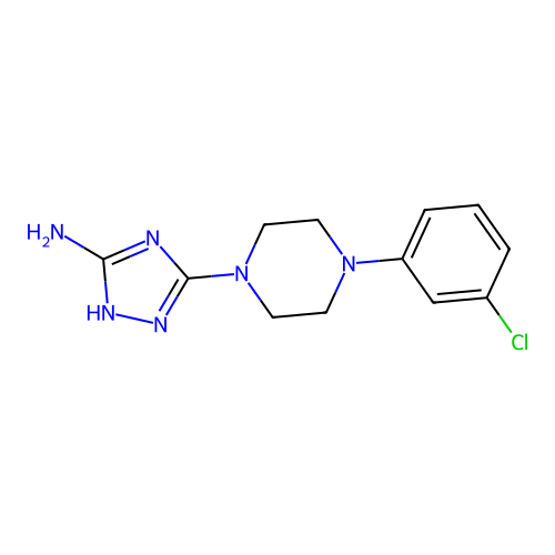3-[4-(3-chlorophenyl)piperazino]-1H-1,2,4-triazol-5-amine structure