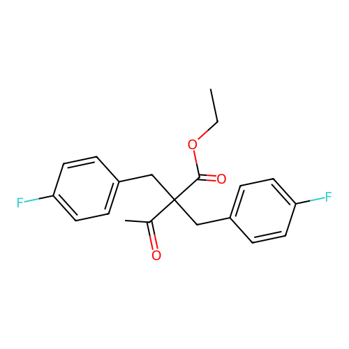 Ethyl 2,2-bis(4-fluorobenzyl)-3-oxobutanoate structure