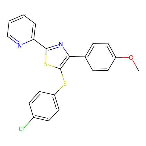 2-[5-[(4-Chlorophenyl)sulfanyl]-4-(4-methoxyphenyl)-1,3-thiazol-2-yl]pyridine structure