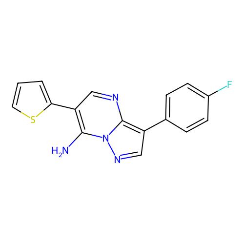 3-(4-Fluorophenyl)-6-(2-thienyl)pyrazolo[1,5-a]pyrimidin-7-amine structure