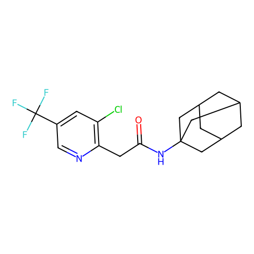 N-(1-adamantyl)-2-[3-chloro-5-(trifluoromethyl)-2-pyridinyl]acetamide structure