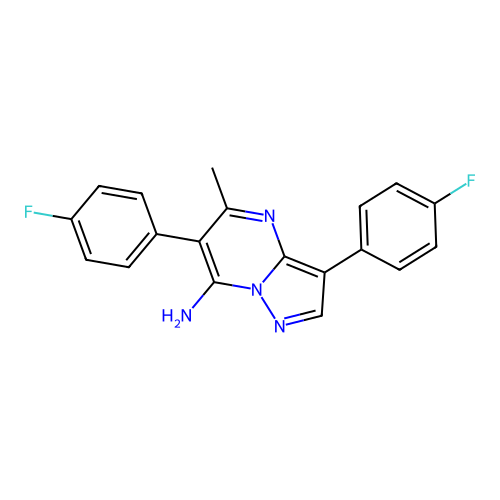 3,6-Bis(4-fluorophenyl)-5-methylpyrazolo[1,5-a]pyrimidin-7-amine structure
