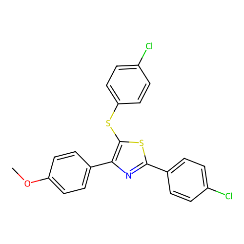 2-(4-Chlorophenyl)-5-[(4-chlorophenyl)sulfanyl]-4-(4-methoxyphenyl)-1,3-thiazole structure