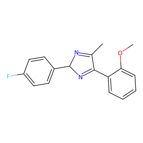 2-(4-fluorophenyl)-4-(2-methoxyphenyl)-5-methyl-2H-imidazole structure