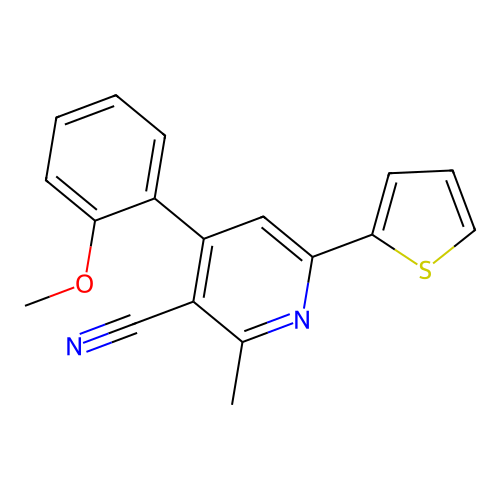 4-(2-Methoxyphenyl)-2-methyl-6-(2-thienyl)nicotinonitrile structure