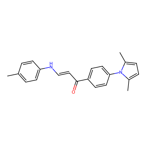 1-[4-(2,5-Dimethylpyrrol-1-yl)phenyl]-3-(4-methylanilino)prop-2-en-1-one structure