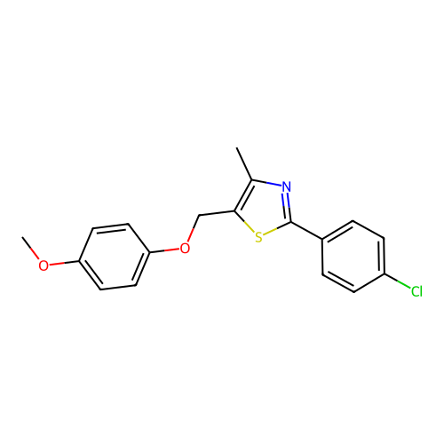 2-(4-Chlorophenyl)-5-[(4-methoxyphenoxy)methyl]-4-methyl-1,3-thiazole structure
