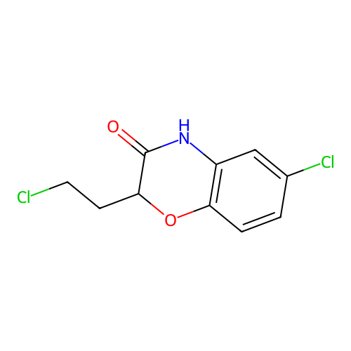 6-chloro-2-(2-chloroethyl)-2H-1,4-benzoxazin-3(4H)-one structure