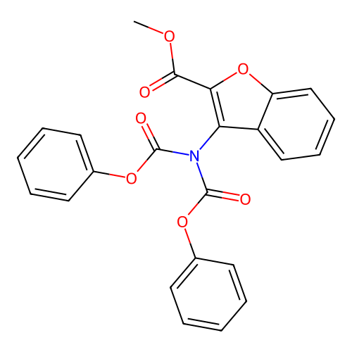 Methyl 3-[bis(phenoxycarbonyl)amino]-1-benzofuran-2-carboxylate structure