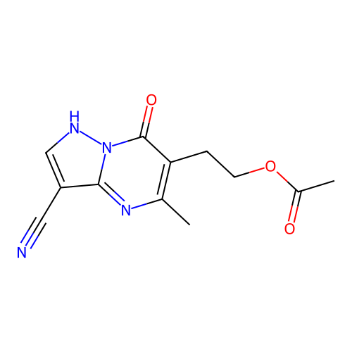 2-(3-Cyano-5-methyl-7-oxo-4,7-dihydropyrazolo[1,5-a]pyrimidin-6-yl)ethyl acetate structure