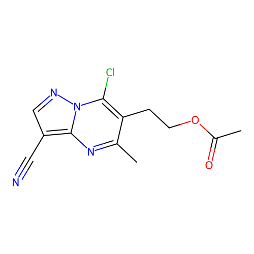 2-(7-Chloro-3-cyano-5-methylpyrazolo[1,5-a]pyrimidin-6-yl)ethyl acetate structure