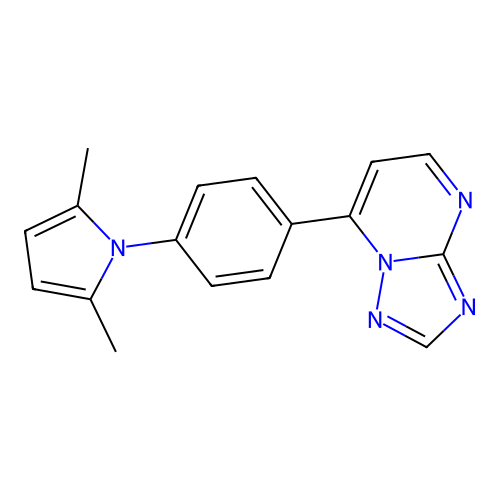7-[4-(2,5-dimethyl-1H-pyrrol-1-yl)phenyl][1,2,4]triazolo[1,5-a]pyrimidine structure