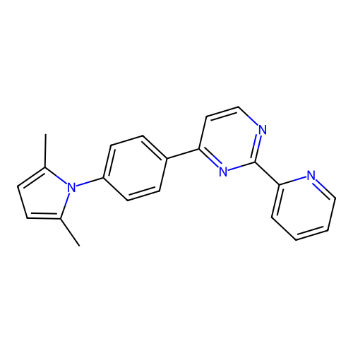 4-[4-(2,5-dimethyl-1H-pyrrol-1-yl)phenyl]-2-(2-pyridinyl)pyrimidine structure