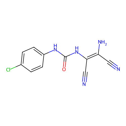 N-[(Z)-2-amino-1,2-dicyanoethenyl]-N'-(4-chlorophenyl)urea structure
