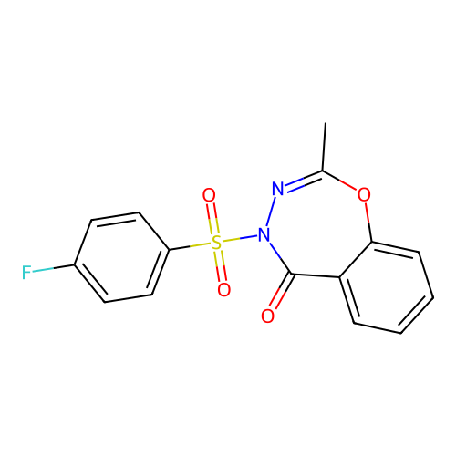 4-[(4-fluorophenyl)sulfonyl]-2-methyl-1,3,4-benzoxadiazepin-5(4H)-one structure