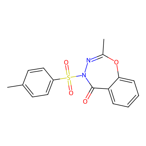 2-methyl-4-[(4-methylphenyl)sulfonyl]-1,3,4-benzoxadiazepin-5(4H)-one structure