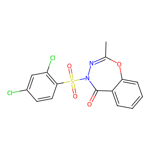 4-[(2,4-dichlorophenyl)sulfonyl]-2-methyl-1,3,4-benzoxadiazepin-5(4H)-one structure