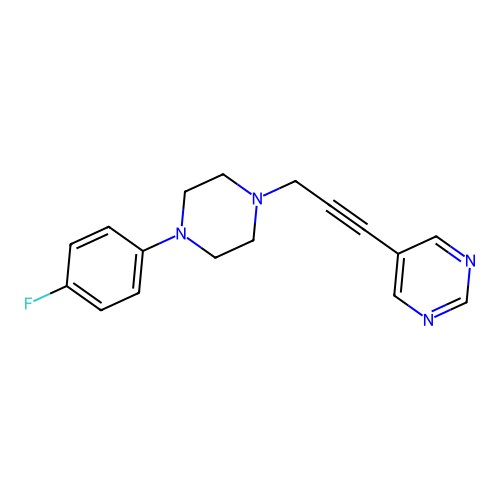 5-{3-[4-(4-Fluorophenyl)piperazino]-1-propynyl}pyrimidine structure