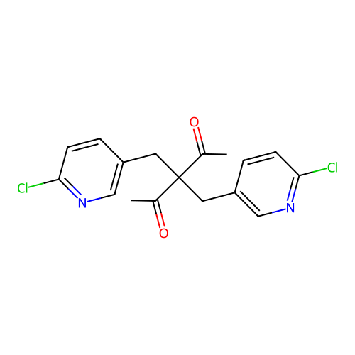 3,3-Bis[(6-chloro-3-pyridinyl)methyl]-2,4-pentanedione structure