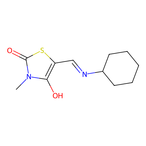 5-[(Z)-(cyclohexylamino)methylidene]-3-methyl-1,3-thiazolane-2,4-dione structure