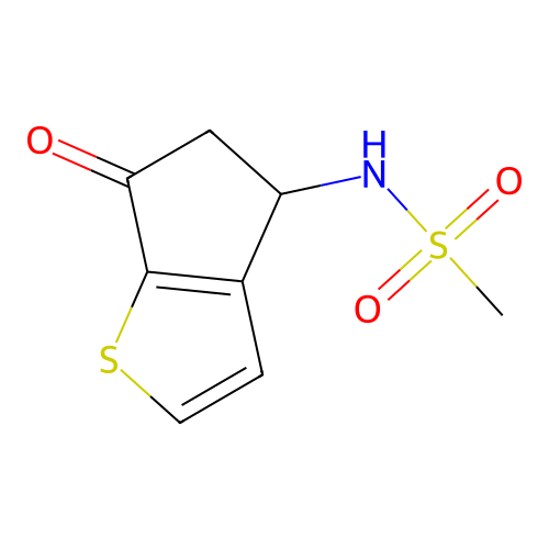 N-(6-oxo-5,6-dihydro-4H-cyclopenta[b]thiophen-4-yl)methanesulfonamide structure