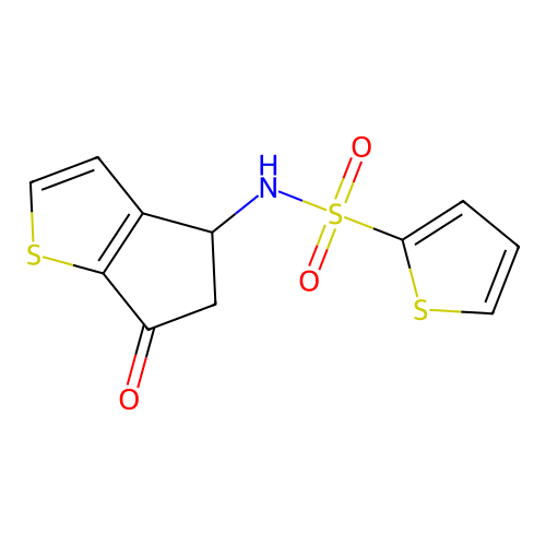 N-(6-oxo-5,6-dihydro-4H-cyclopenta[b]thiophen-4-yl)-2-thiophenesulfonamide structure
