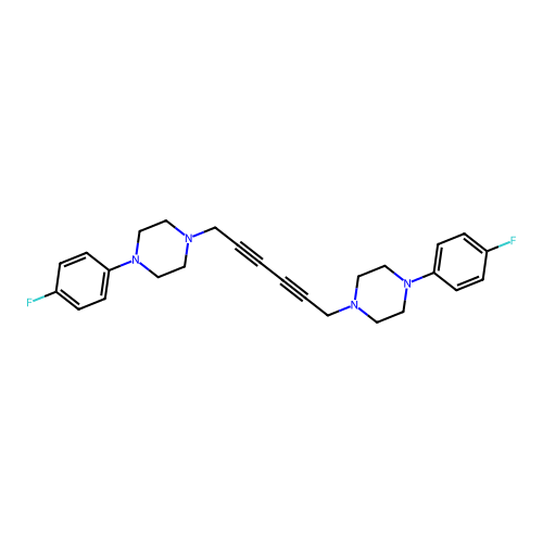 1-(4-Fluorophenyl)-4-{6-[4-(4-fluorophenyl)piperazino]-2,4-hexadiynyl}piperazine structure