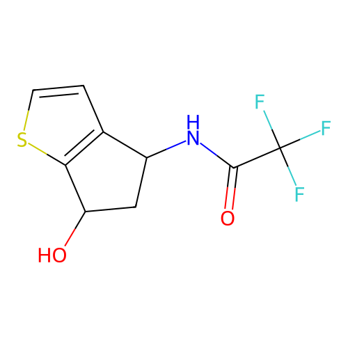 2,2,2-trifluoro-N-(6-hydroxy-5,6-dihydro-4H-cyclopenta[b]thiophen-4-yl)acetamide structure