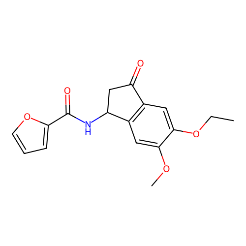 N-(5-Ethoxy-2,3-dihydro-6-methoxy-3-oxo-1H-inden-1-yl)-2-furancarboxamide structure