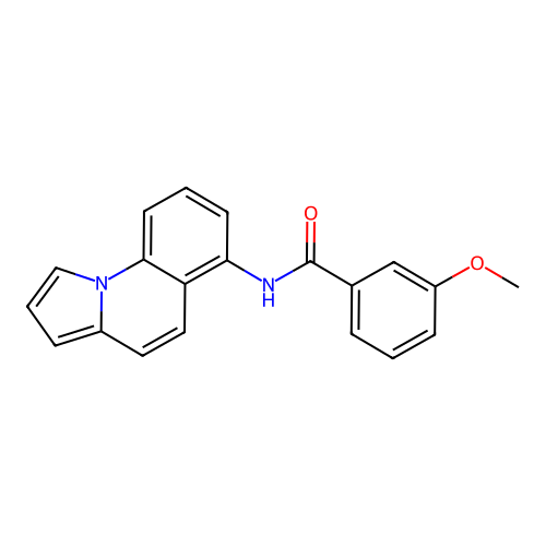 3-methoxy-N-pyrrolo[1,2-a]quinolin-6-ylbenzenecarboxamide structure