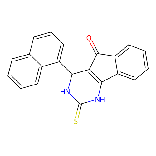4-(1-naphthyl)-2-thioxo-1,2,3,4-tetrahydro-5H-indeno[1,2-d]pyrimidin-5-one structure