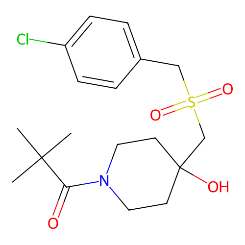 1-(4-{[(4-chlorobenzyl)sulfonyl]methyl}-4-hydroxypiperidino)-2,2-dimethyl-1-propanone structure
