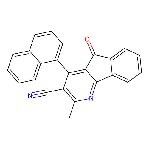 2-methyl-4-(1-naphthyl)-5-oxo-5H-indeno[1,2-b]pyridine-3-carbonitrile structure
